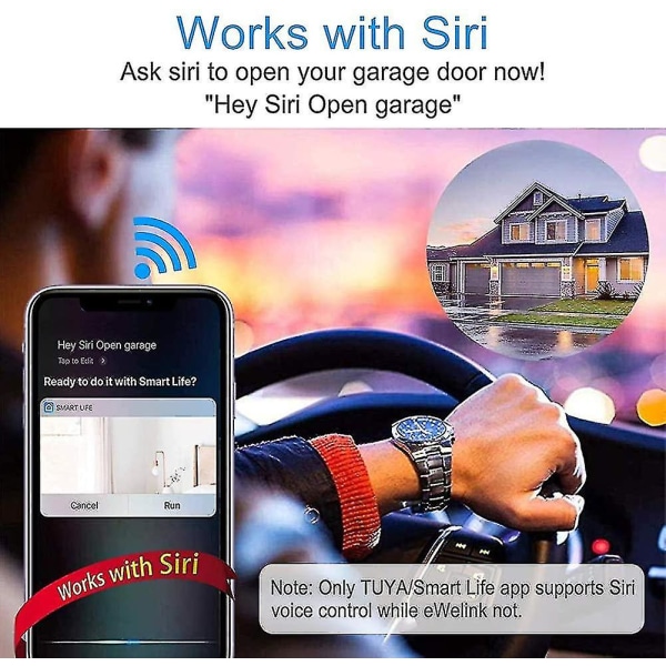 Universell Garageportsöppnare, Smart Wifi Garagebrytare Timerfunktion För Amazon