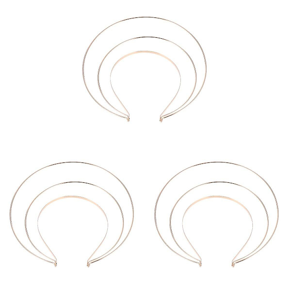 3 stk Antik Halo Pandebånd Krone Hårsløjfe Kvinder Kostume Hovedbeklædning 3 stk 22X20cm 3 pcs 22X20cm