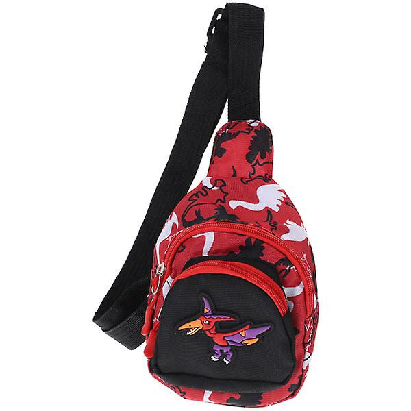 1 st Barn Axelväska Dinosaurie Bröstväska Midjeväska Cross Body Bag Röd 14x7x18cm Red 14x7x18cm