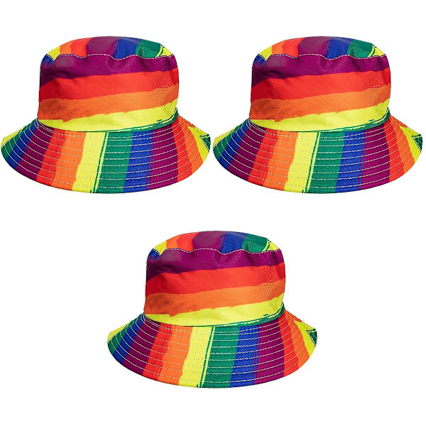 5-pack Andningsbara Fiskehatt Trendiga UV-skydd All-match Pride Month Paradhättor 3pcsM 3pcs M