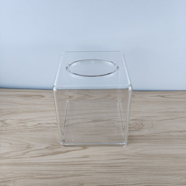 Akryl Vevboks Deksel 5.1x5.1x5.4'' Klar Vevholder Serviettdispenser for Hjem Kontor Restaurant-Klar