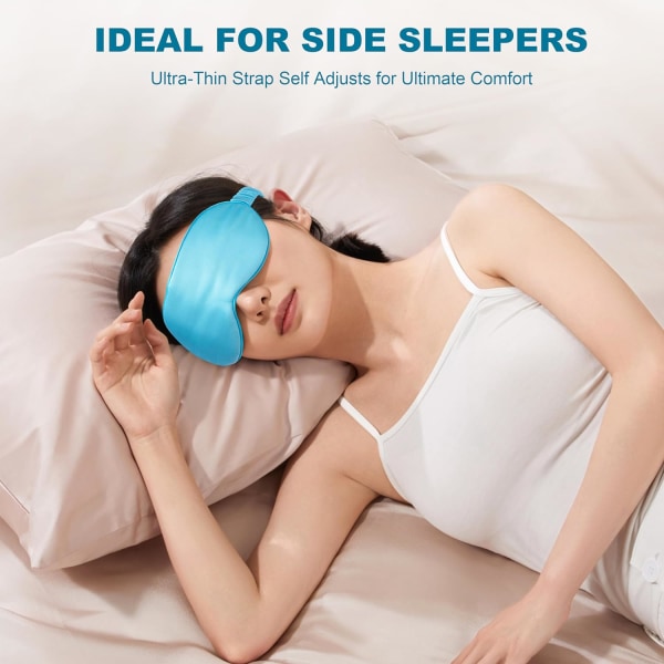4 stk Silke Sovende øyemaske med ørepropper Glatt mykt øyedeksel Satin Blindfold Elastisk stropp Nattøyeskygge (lyse farger)