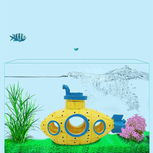 Akvarie Dekoration Vrag Under Vand Båd GUL gul