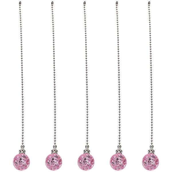 5st Takfläkt Pull Chain Crack Ball Pull Kedjeförlängningslampa Dragkedja Rosa34X3X3CM Pink 34X3X3CM