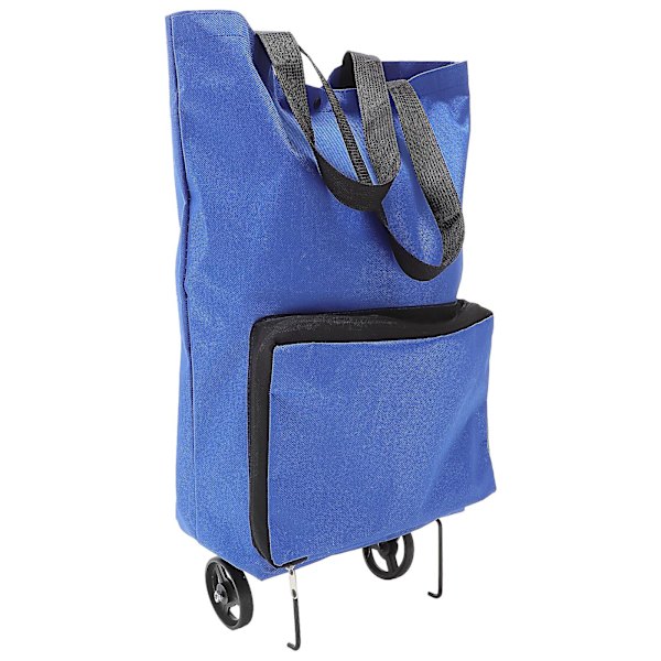 Sammenklappelig Trolleytaske Foldbar Indkøbstaske Med Hjul Foldbar Indkøbsvogn Blå 48X28X18CM Blue 48X28X18CM