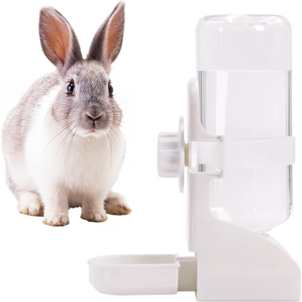 Kaninvattenflaska Upphängningsvattenbehållare för Mini-Husdjur Kanin Marsvin Chinchilla, 500ml Automatisk Vattenflaska med Gravitationsflödesförsörjning