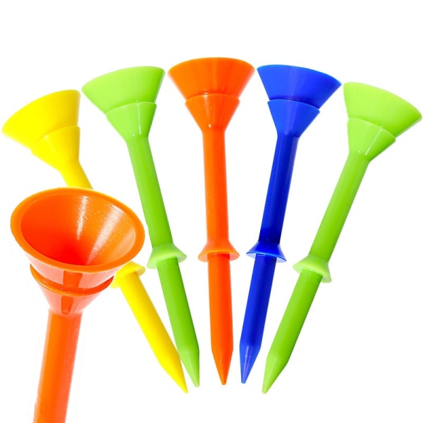 Golf Tees Plastkopp 3 1/4 Tum 83mm Lång Obrytbar Värde 100 St, Step Down Tee Hållbar Verktyg Tillbehör för Män Kvinnor Barn Färg Blå Vit Blandad