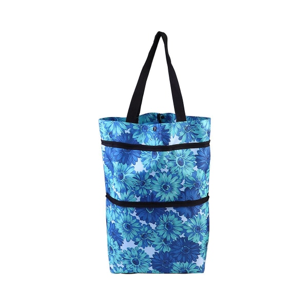 Folding Shopping Cart Bag Eco-friendly Collapsible Shopping Cart Shopping PouchBlue50X30X1CM