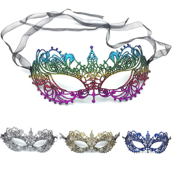 Damemaske, Blondert Venezia-maske for Ballkjole, Dansfester (4 stk)