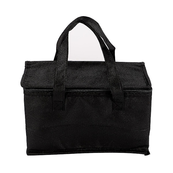1 kpl Take Away -käsilaukku Lämpöeristys Käsintehty Ei-kudottu Jääpakkaus Oxford-kangas Lounaskassi Säilytykseen Black 28X14CM