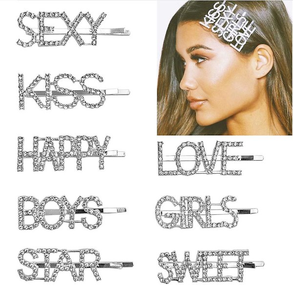 Kimaltava Sana Hiuspinni, Kirjainhiuspinnit Kristalli Bobby Pins BlingB B