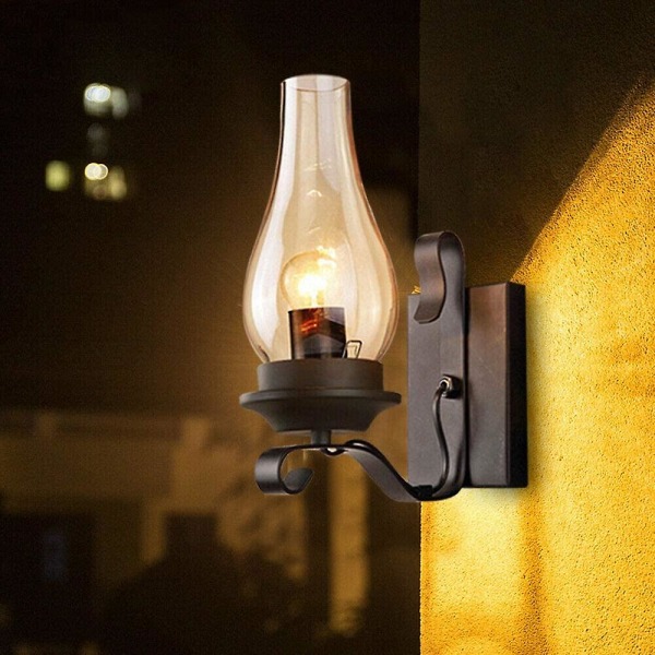 Vintage Antik Nostalgisk Vägglampa Retro Vägglampa Inredningsdesign Vägglampa Vägglampa Med Glasskärm