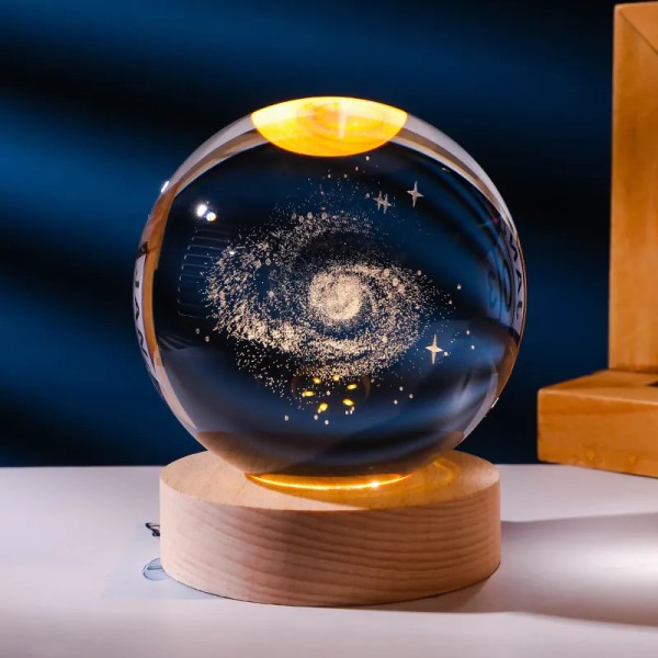 3D Crystal Ball Planet Model Födelsedagspresent till pojkvän Maken Nattljus Galaxy Planet Art Presentlampa för barn Vänner Par