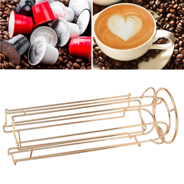 Kapselhållare, Kaffe Kapsel Organizer Kaffe Kapsel Hållare Förvaringsställ Hylla Stativ Coffeeware Lämplig För Användning I (Guld)