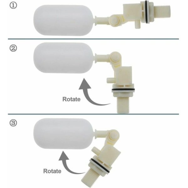 2 stk 3/4 tommers Automatisk Vannflyteventil Kuleventil for Akvarium 25mm