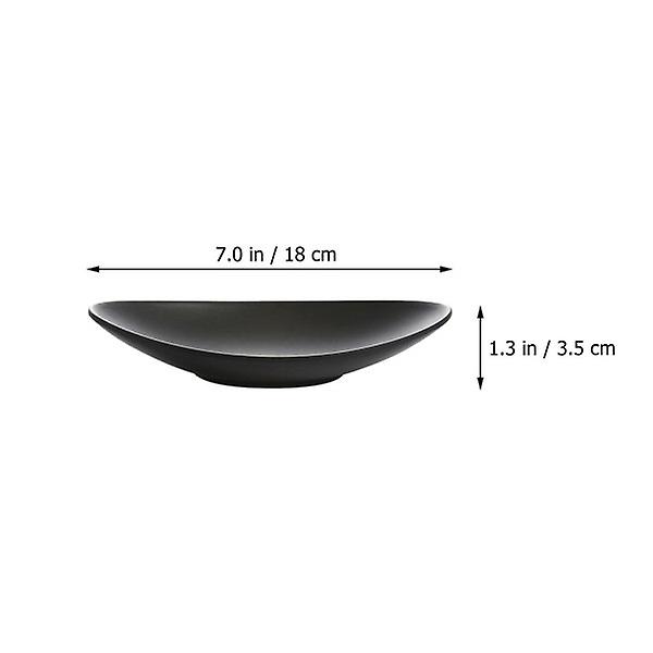 2 stk. Spisebord Dekoration Bord Design Serveringsfad Dessertfad Melamin Mad Servering Fade Sushi Serveringsplade Sort 18x10cm Black 18x10cm