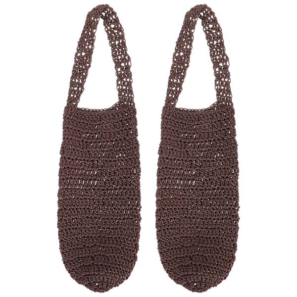 2 kpl Puuvillainen Vedenpullokassi Kudottu Vedenpullon Kantaja Kannettava Vedenpullon Kotelo Ruskea 37.5x10cm Brown 37.5x10cm