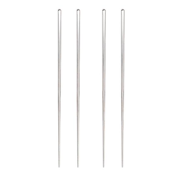 2 Par 36cm Rustfrit Stål Lange Spisepinde Skridsikker Lange Spisepinde Anti-varme Lange Spisepinde Til Bbq Camping Hot Pot 2 PAR 36CM 2 PAIRS 36CM