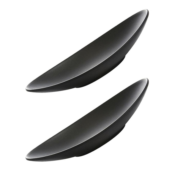 2 stk. Spisebord Dekoration Bord Design Serveringsfad Dessertfad Melamin Mad Servering Fade Sushi Serveringsplade Sort 18x10cm Black 18x10cm