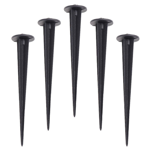 5 stk Solcellelys Udendørs Solcelle Jordlys Græslys Solcelle Fakkellys Pigge Udendørs Black 16X3.5CM