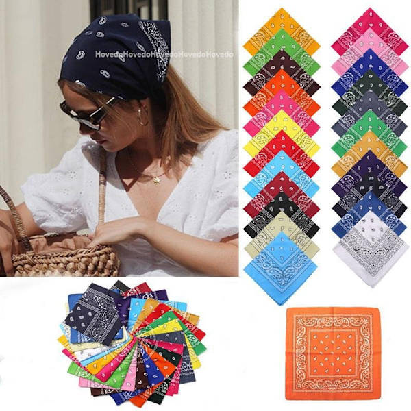 23 st Multifunktionella Bandanas Cowboy Polyester Huvudband 22x22 tum Utomhus Cykling Multifunktionell Huvudduk