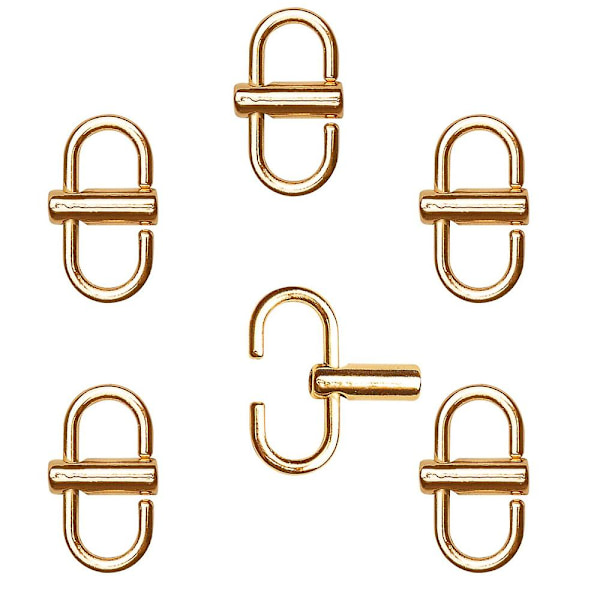 6 stk Justerbare Metallspenner for Kjedeveske, Kjedelinker Mini Klips for å Forkorte Lengden på Metallkjeden Lysgull light gold