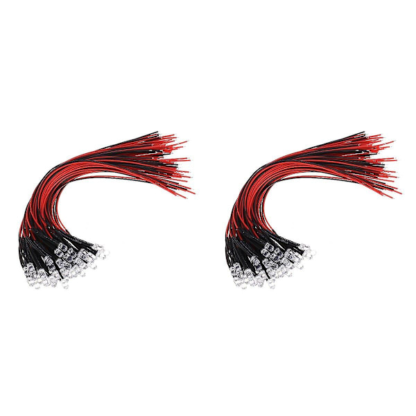 150 stk. 12V Forudkablede Lyse Runde LED-Lamper 5mm Lysdioder (lilla) 100 stk 20*0.5* 100 pcs 20*0.5*0.5cm