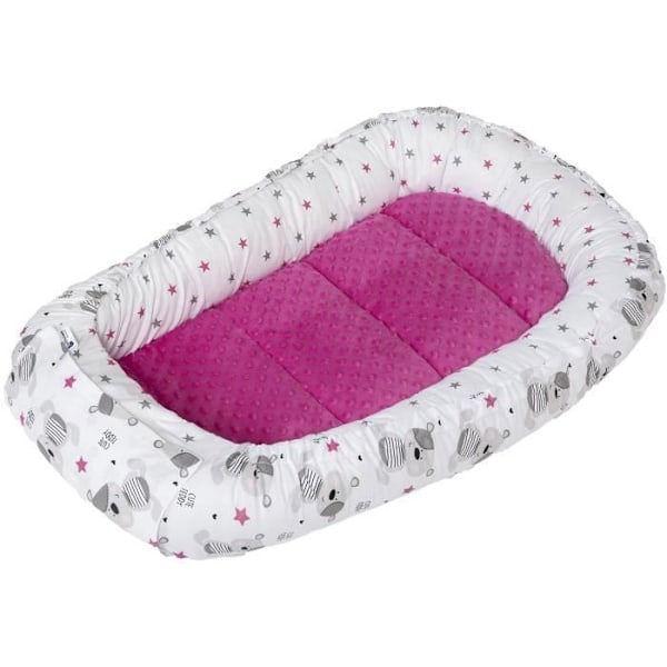 Medi Partners Baby Cocoon Bed Reducer 100x60x15cm 100% bomull Baby Nest (plysch och mörkrosa minky)