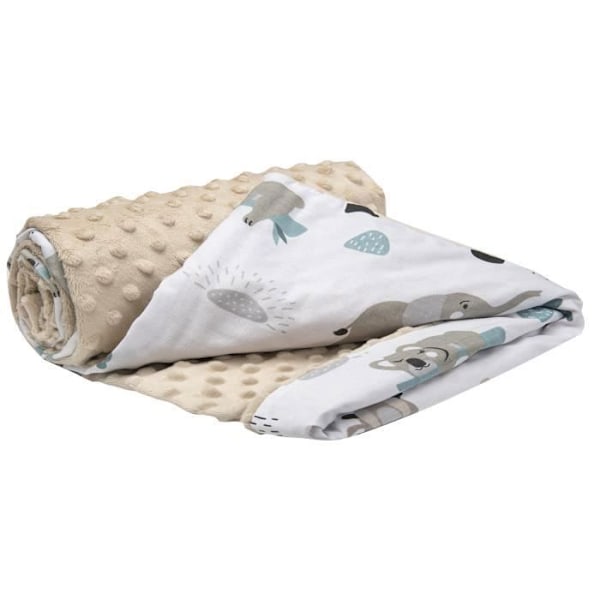 Medi Partners Baby and Child Filt 100% Bomull och Polyester Minky Bilateral Soft Multifunktionell 75x100 cm, Zoo