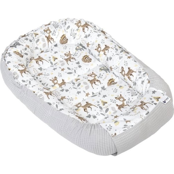 Medi Partners Cocoon Babysäng Reducer 100x60x15cm 100% bomull Baby Nest (hjort och grå)