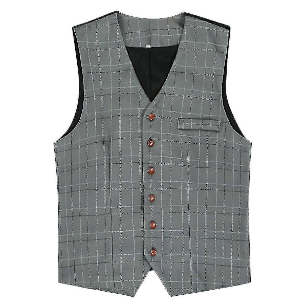 Rutig V-ringad väst för män, Slim Classic Vest (Ruipei)