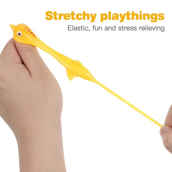 60 stk. Flick Chickens Gummi Elastiske Flyvende Kyllinger Fingre Elastiske Kyllinger
