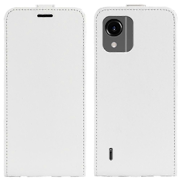 Til Nokia C110 Kortholder Telefon Cover Crazy Texture Vertikal Flip Læder Cover White Style B Nokia C110