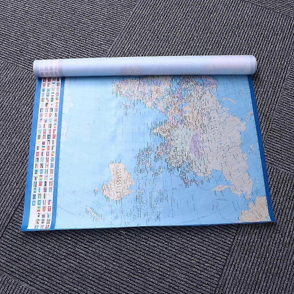 Jättimäinen maailmankarttajuliste, koristeellinen maailmankartta - 60 x 90 cm - Täysi laminointi kotiin, toimistoon ja kouluun
