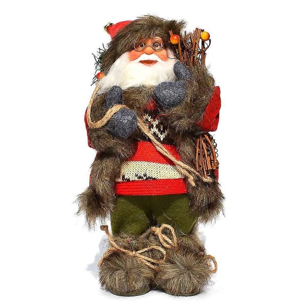 Julenissen Stående Dukke Julefigur Leke Ornament for Festlig Dekor 2