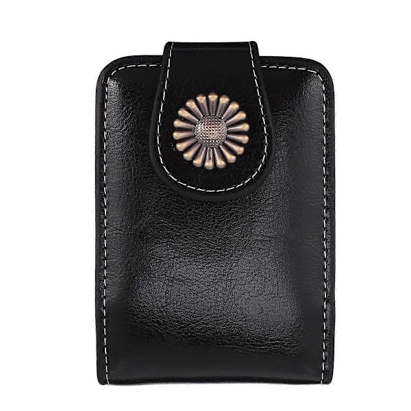 1 stk. Pouch Leppestifter Pouch Leppestiftetui Lipgloss Bæreveske med Innebygd Speil (Svart)