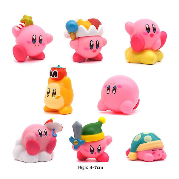 8 stycken/set Kirby karaktär leksaksmodell mini figur set