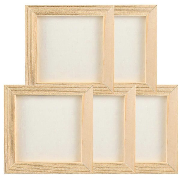 5 stk. Ler Blank Ramme DIY Træ Fotorammer Træ Maleriramme til Børn