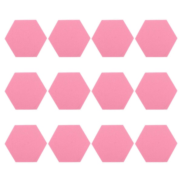 12 stk. Opslagstavle Filt Hexagon Vægtavle Selvklæbende Væg Memo Tavle Pink