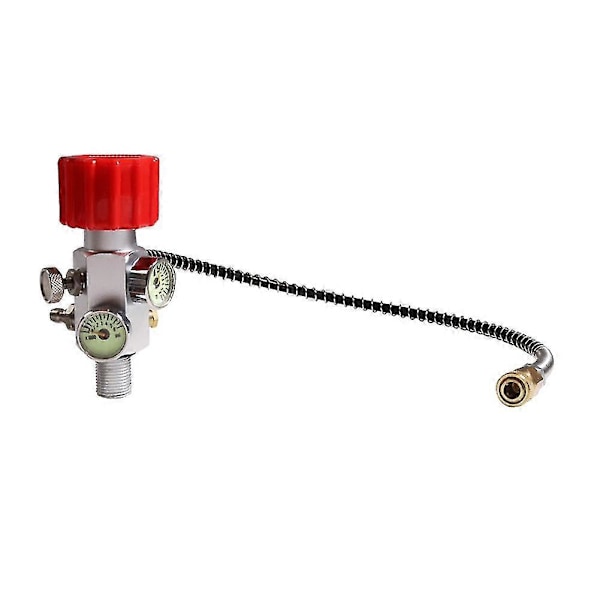 M18x1.5 Pcp Tank Dobbel Manometer Ladeventil Luftfyllingsstasjon Gassflaske Påfyllingsadapter 6000psi Wit
