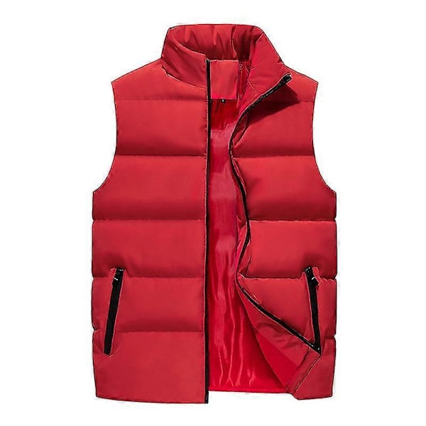 Quiltet vest for menn for varme red 4xl