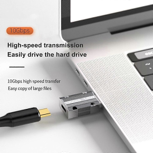 OTG Adapter 10Gbps Hög Hastighet 120W Snabbladdning Mini Typ-C Hona till USB Hane Port Adapter Konverterare Mobiltelefontillbehör