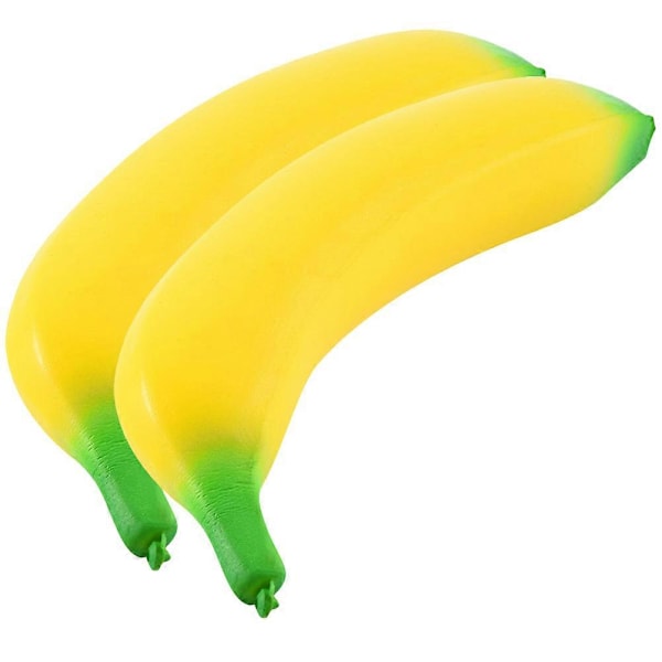 2 st Stressleksak Bananformad Leksak Stretchig Bananleksak Tryckleksaker Bedårande Bananleksaker