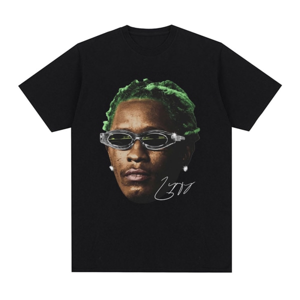 Rapper Young Thug Grafisk T-shirt Herr Dam Mode Hip Hop Vintage T-shirt Black L