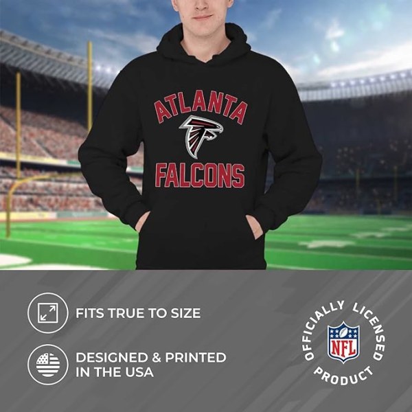 Team Fan Apparel NFL Adult Game Day Huvtröja - Polyesterull Bomullsblandning - Håll dig varm och representera ditt lags stil style 5 XL