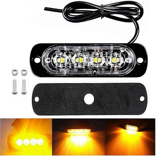 12-24v 12w 4led Keltaiset Sivuvilkut Auton Varoitusvalot Sumuvalot Hätävalot Merkkivalot Led