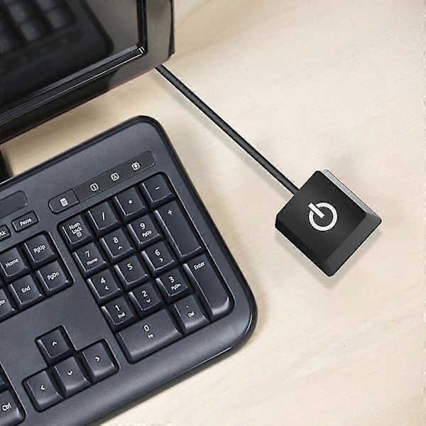 4m Ekstern PC Strømknap Desktop Computer Bundkort Tænd Sluk Strømafbryder Black Green light