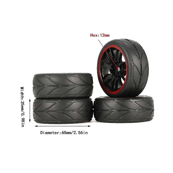 1/10 Rc Bildäck På Ing Bildäck Hjul För Tt01 Tt02 Ta06 Xv-01 Ptg-2 Wr8