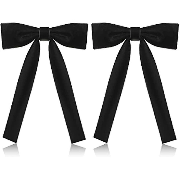 2-pak Western Slips til Mænd Kentucky String Tie Clip-on Sløjfer Colonel Sanders Sort Cowboy Sløjfe Fest Sort One Size