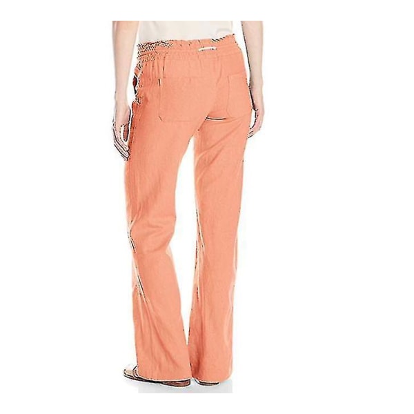 Dambyxor i bomullslinne Beach Pant orange S